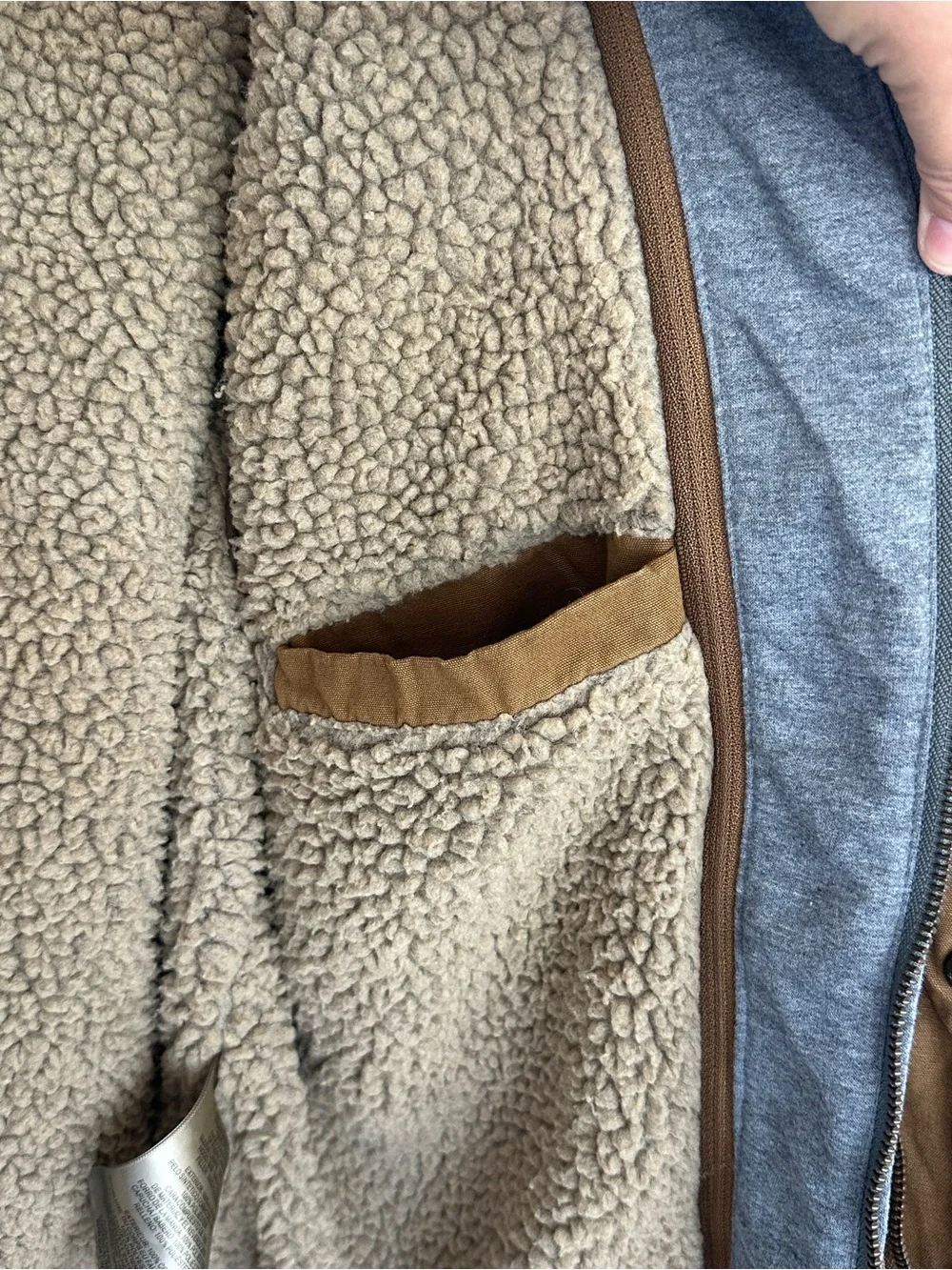 Levi's Men’s Sherpa Lined Two Pocket Hooded Trucker Jacket Brown Canvas Medium